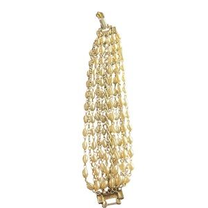Multi-Strand Oval Bead with Silver Chain Bracelet 108
